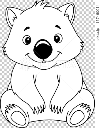Wombat Outline Cartoon 137460014