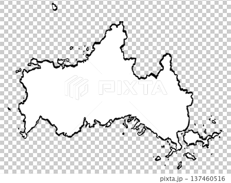 山口縣地圖插圖（筆觸風格） 137460516