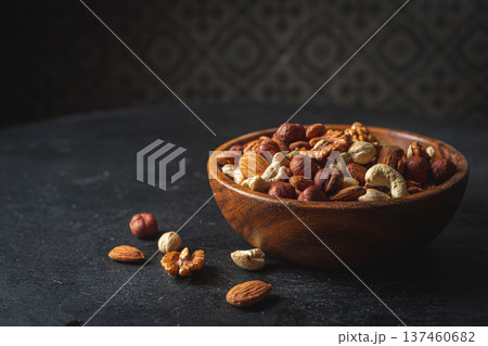 Mixed nuts in a bowl Mixed nuts in a bowl 137460682