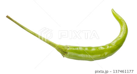 fresh green Bird's eye chili pepper isolated fresh green Bird's eye chili pepper isolated 137461177