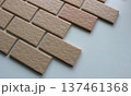 Closeup Angle View Of Brickwork Made With Wall Tiles Textured Background 137461368