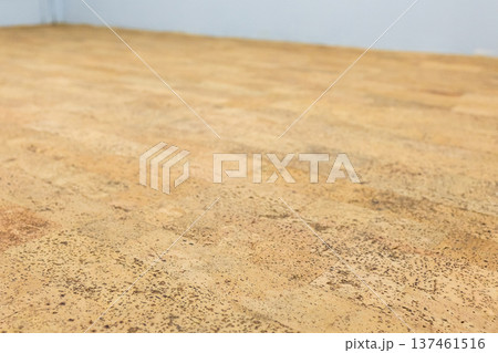 surface of laid brown cork flooring in room surface of laid brown cork flooring in room 137461516