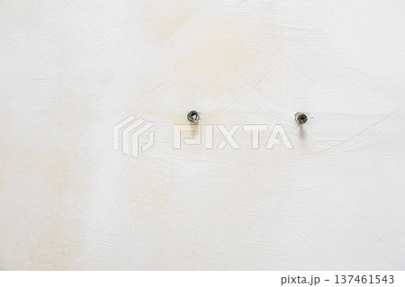 two screws screwed into plastered wall in room two screws screwed into plastered wall in room 137461543