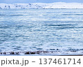 water surface on beach of Barents Sea in Teriberka 137461714
