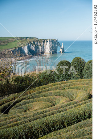 Jardins d'Etretat on the Alabaster Coast Cliffs 137462392