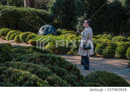 Woman in Jardins d'Etretat 137462626