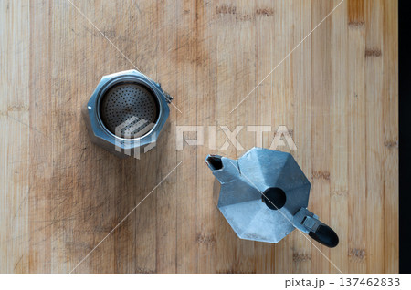 Open and Empty Moka Pot Open and Empty Moka Pot 137462833