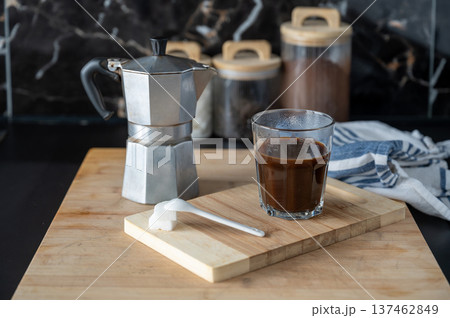 Fresh Brew on Wooden Serving Tray Fresh Brew on Wooden Serving Tray 137462849