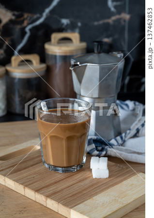 Morning Ritual Coffee on Tray Morning Ritual Coffee on Tray 137462853