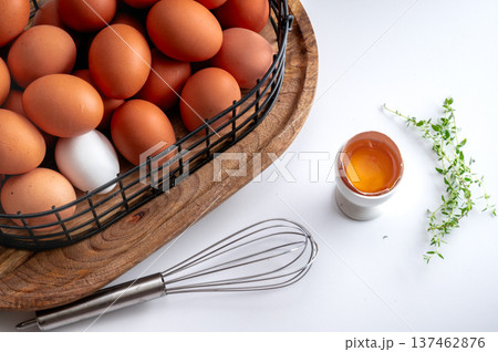 Fresh Farm Eggs in Modern White Kitchen Fresh Farm Eggs in Modern White Kitchen 137462876