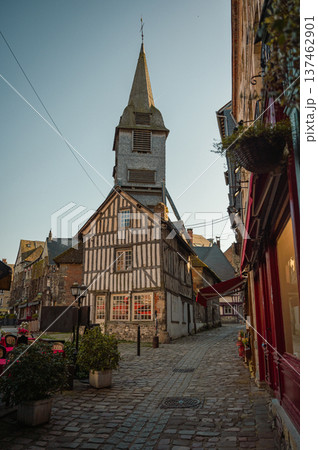 Charming street in Honfleur, Normandy, France Charming street in Honfleur, Normandy, France 137462901