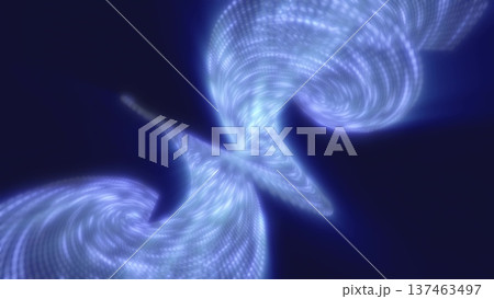 Abstract digital art depicting a flow of light particles forming a wave shape in vivid blue, symbolizing technology, energy, and futuristic design, video in high quality 4k, motion design 137463497