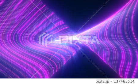 Abstract bright blue purple glowing flying waves from twisted lines energy magical background Abstract bright blue purple glowing flying waves from twisted lines energy magical background 137463514