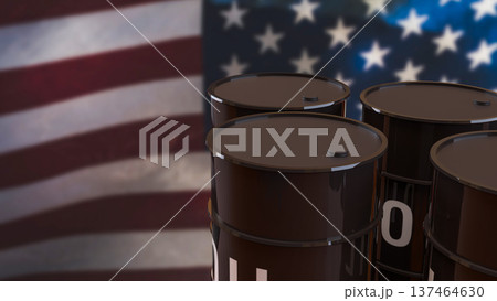 Oil Barrels With United States Flag Energy Industry Concept 3d render. Oil Barrels With United States Flag Energy Industry Concept 3d render. 137464630
