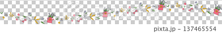 Cute Hand Drawn Floral Doodle Boarder line. Cute Hand Drawn Floral Doodle Boarder line. 137465554
