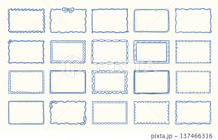 Frame Borders Set Handdrawn 137466316