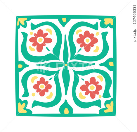 Floral Mediterranean Porcelain Tile Pottery 137466355