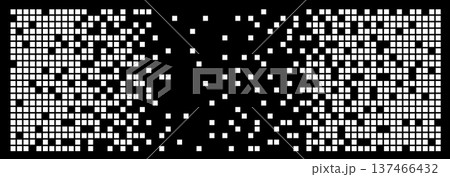 Pixel Grid Disintegrates Abstract Pixel Grid Disintegrates Abstract 137466432