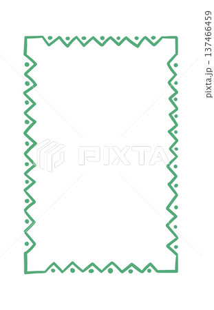 Frame With Zigzag Border Hand Drawn 137466459