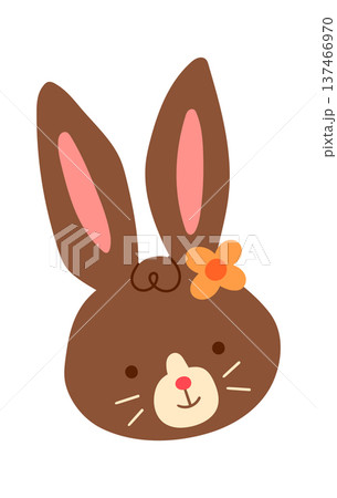 Sweet Easter bunny character sticker Sweet Easter bunny character sticker 137466970