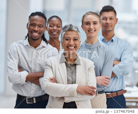 Professional, team and portrait with diversity, arms crossed and confident management working together in accounting office. Accountant, business people or group smile for leadership or collaboration Professional, team and portrait with diversity, arms crossed and confident management working together in accounting office. Accountant, business people or group smile for leadership or collaboration 137467048
