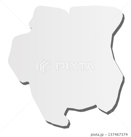 Surinam - grey 3d-like silhouette map of country area with dropped shadow. Simple flat vector illustration. Surinam - grey 3d-like silhouette map of country area with dropped shadow. Simple flat vector illustration. 137467374
