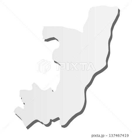 Republic of the Congo, former Zaire - grey 3d-like silhouette map of country area with dropped shadow. Simple flat vector illustration. Republic of the Congo, former Zaire - grey 3d-like silhouette map of country area with dropped shadow. Simple flat vector illustration. 137467419