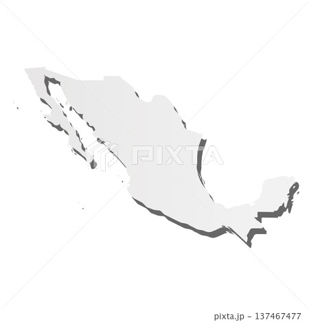 XXX- grey 3d-like silhouette map of country area with dropped shadow. Simple flat vector illustration. 137467477