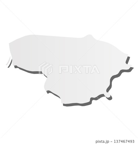 Lithuania - grey 3d-like silhouette map of country area with dropped shadow. Simple flat vector illustration. 137467493