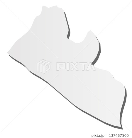 Liberia - grey 3d-like silhouette map of country area with dropped shadow. Simple flat vector illustration. Liberia - grey 3d-like silhouette map of country area with dropped shadow. Simple flat vector illustration. 137467500