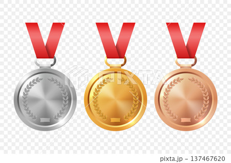 Vector 3d Blank Gold, Silver, Bronze Medal Icon Set. Award Medals for Sport. Medal Icon, Isolated. Medal Badges. Winner First Second Third Place Trophy Design Template for Championship Vector 3d Blank Gold, Silver, Bronze Medal Icon Set. Award Medals for Sport. Medal Icon, Isolated. Medal Badges. Winner First Second Third Place Trophy Design Template for Championship 137467620