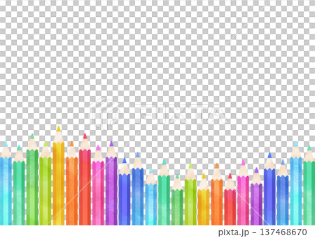 色彩鮮豔的水彩風格色鉛筆畫框 137468670