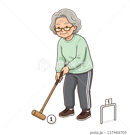 高齢者の日常（グラウンドゴルフ） 137468705