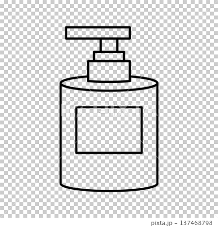ポンプボトル容器のシンプル線画アイコン素材 ポンプボトル容器のシンプル線画アイコン素材 137468798
