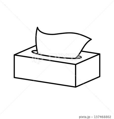箱ティッシュのシンプル線画アイコン素材 137468802