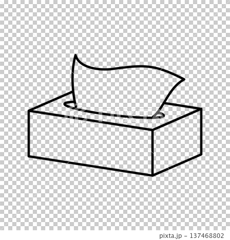 Simple line drawing icon of box of tissues 137468802