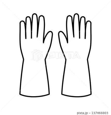 ゴム手袋のシンプル線画アイコン素材 137468803