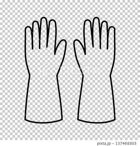 ゴム手袋のシンプル線画アイコン素材 137468803