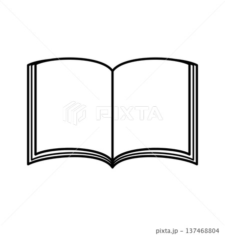 開いた本のシンプル線画アイコン素材 137468804