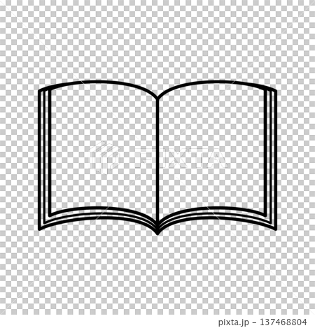 開いた本のシンプル線画アイコン素材 137468804