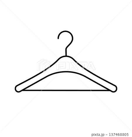 洋服ハンガーのシンプル線画アイコン素材 洋服ハンガーのシンプル線画アイコン素材 137468805