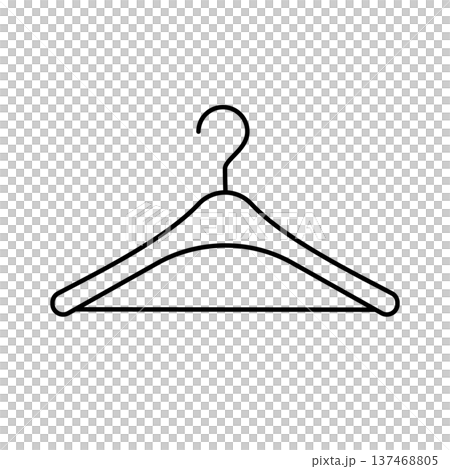 洋服ハンガーのシンプル線画アイコン素材 洋服ハンガーのシンプル線画アイコン素材 137468805