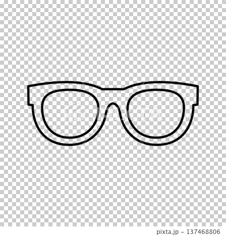 圓形眼鏡的簡單線條圖標 137468806