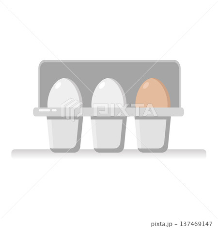 Chicken eggs in carton box natural farm food fresh organic product 137469147