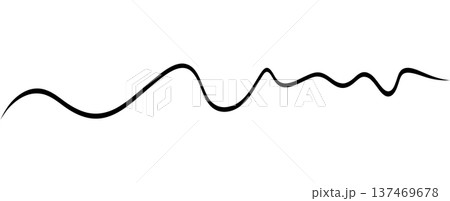 Thin squiggle underline stroke with gentle ups and downs. Minimal continuous line works as highlight for titles, links 137469678