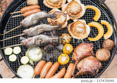 バーベキュー BBQ グリル バーベキュー BBQ グリル 137470040