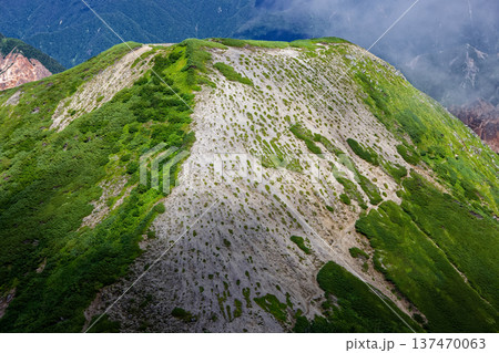 北アルプス・樅沢岳から見る前樅沢岳 137470063