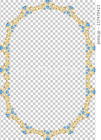 Vintage calligraphy style frame material 261 <Decorative border, decorative frame, heart> 137470423