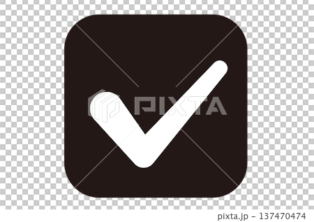 簡單的勾號：一個黑色方塊 137470474