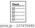 シンプルなチェックシート　黒1色のアイコン 137470480